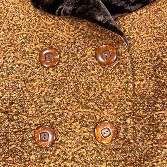 Z by Zelda Wool-blend and Velour Tapestry Print Lightweight Coat Size 8 - Picture 8 of 9